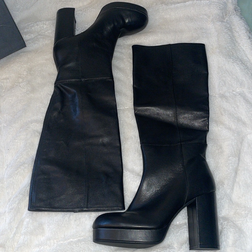 NWT Anthropologie SILENT D YELLONA Black Leather Boot - Picture 9 of 11